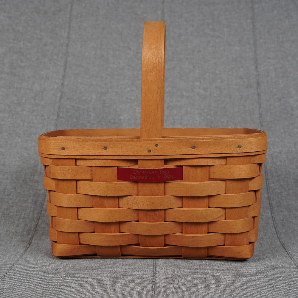 Vintage Longaberger Basket Christmas Tour 1999 Handle Handwoven Dresden Ohio USA